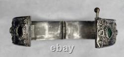 Old hinged silver ethnic bracelet, Berber, Kabyle