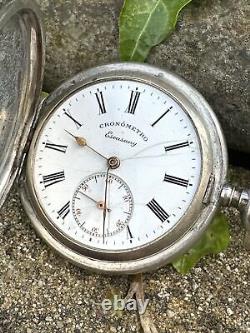 Old mechanical pocket watch in solid silver CRONOMETRO ESCASANY