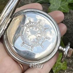 Old mechanical pocket watch in solid silver CRONOMETRO ESCASANY