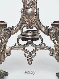 Old oil and vinegar server in solid silver (minerva) 19th century