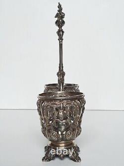 Old oil and vinegar server in solid silver (minerva) 19th century