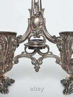 Old oil and vinegar server in solid silver (minerva) 19th century