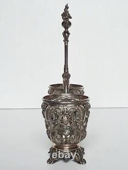 Old oil and vinegar server in solid silver (minerva) 19th century