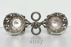 Old oil and vinegar server in solid silver (minerva) 19th century