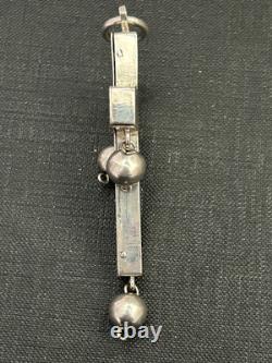 Old pendant, religious cross, in solid silver