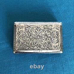 Old solid silver snuffbox VIEILLARD tobacco box MINERVE case