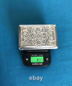 Old solid silver snuffbox VIEILLARD tobacco box MINERVE case