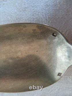 Old solid silver spoon, 59 g, silversmith Soufflot Henri, engraved PL