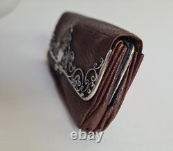 Old wallets. Leather and Solid Silver. County Coat of Arms. Crown