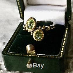 Original Old Ring Design Peridot Silver, Gold Finish