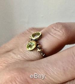 Original Old Ring Design Peridot Silver, Gold Finish