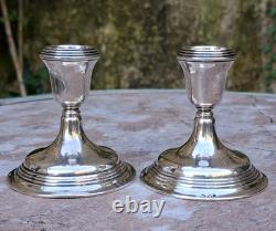 Pair of Solid Silver 835 Candle Holders Netherlands Holland 1967 Antique Vintage Candle Holders