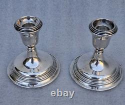Pair of Solid Silver Candleholders 835 Netherlands Holland 1967 Antique Vintage Candleholders
