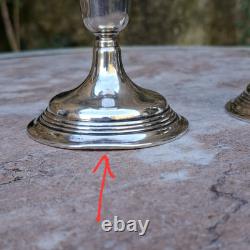Pair of Solid Silver Candleholders 835 Netherlands Holland 1967 Antique Vintage Candleholders