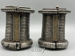Pair of ancient bracelets in solid silver, old style 606 grams Sindhi