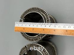 Pair of ancient bracelets in solid silver, old style 606 grams Sindhi