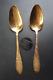 Pair Of Antique Solid Silver And Vermeil Soup Spoons From The 19th Century