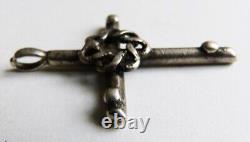 Pendant Cross in Solid Silver Antique Jewelry 18th Century
