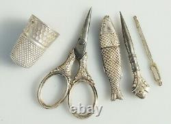 Petit Necessaire De Couture Poisson Caisson Ancien Xixe French Sewing Etui