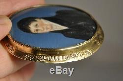 Pin Portrait Miniature Vermeil Old Antique Solid Silver Gilt Brooch