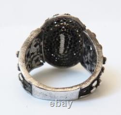 Poison ring or secret solid silver antique around 1930 silver ring