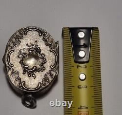 Pretty Art Nouveau Solid Silver Antique Pill Box Pendant