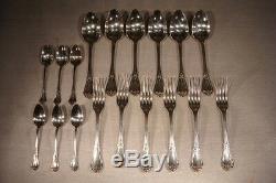 Pretty Old Flatware Sterling Silver Monogram 1k200 18 Pieces Weight
