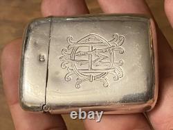 Pyrogen & Solid Silver & Matchbox & English Work & Antique