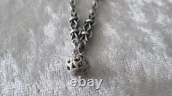 RARE Antique Solid Silver Necklace with Charm, 19th Century, Napoleon III