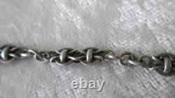 RARE Antique Solid Silver Necklace with Charm, 19th Century, Napoleon III