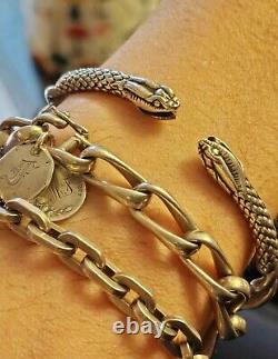 Rare 1910 Antique Solid Silver Snake Bracelet 916 Vintage Snake K THAMAR