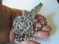 Rare Ancien Crochet De Chatelaine À Chiseaux Argent Solide Silver Silver Silver Silver Silver Scissor Hook