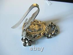 Rare Ancien Crochet De Chatelaine À Chiseaux Argent Solide Silver Silver Silver Silver Silver Scissor Hook