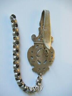 Rare Ancien Crochet De Chatelaine À Chiseaux Argent Solide Silver Silver Silver Silver Silver Scissor Hook