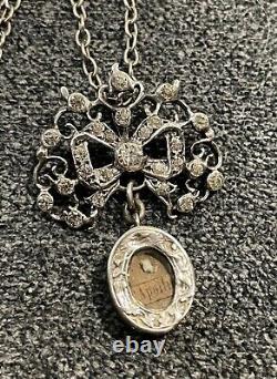 Rare Ancient 19th Reliquary Pendant Solid Silver