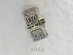 Rare Ancient Basque Art Deco Solid Silver Teguy Manchette Bardos 1753 Bracelet