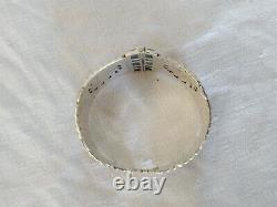 Rare Ancient Basque Art Deco Solid Silver Teguy Manchette Bardos 1753 Bracelet