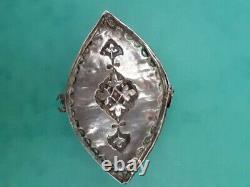 Rare Ancient Box 19th Persia Massive Silver Nielled