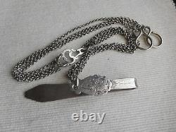 Rare Ancient Chatelaine Clavet Gousset Silver Massive Minerve Crab 85grs Bb26