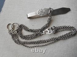 Rare Ancient Chatelaine Clavet Gousset Silver Massive Minerve Crab 85grs Bb26