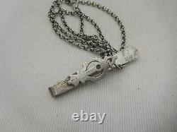 Rare Ancient Chatelaine Clavet Silver Massif 950 Minerve Crab 78grs Bt1 Lot