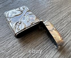 Rare Ancient Pyrogène Art Nouveau Decor with Silver Mistletoe