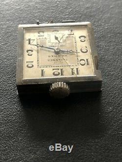 Rare And Ancient Hermes Tavannes Men's Belt Watch In Sterling Silver Year 30