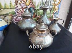 Rare And Former Tea Service And Silver Coffee Massif Signed Duponchel