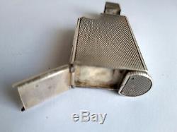 Rare Antique Gasoline Lighter In Sterling Silver, Circa 1930-40