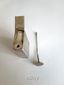 Rare Antique Gasoline Lighter In Sterling Silver, Circa 1930-40