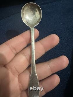 Rare Antique Mustard Spoon General Farmers Solid Silver/18th Century
