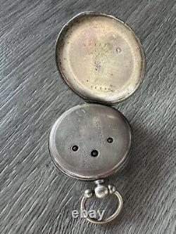 Rare Antique Pocket Watch Double Time Zone Solid Silver