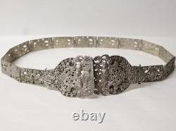 Rare Antique Silver Wedding Belt Asia Islamic Tribal 19th Century