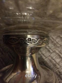 Rare Antique Thick Crystal Centerpiece Bowl with Solid Silver Minerva Base